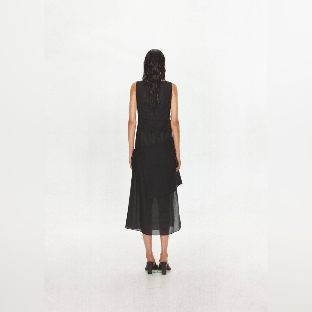 NWT Eckhaus Latta x MANGO Semi-Sheer Paneled Overlay Dress - Picture 3 of 14
